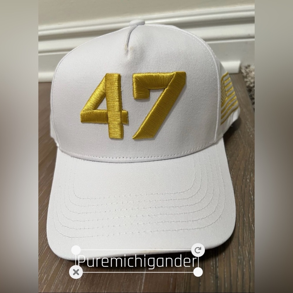 Authentic Limited Charlie Kirk White Hat Gold 47 Turning Point USA SHIPS NOW